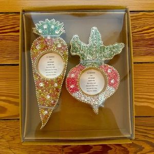 Mackenzie Childs Beaded Veggie Tea light Holders